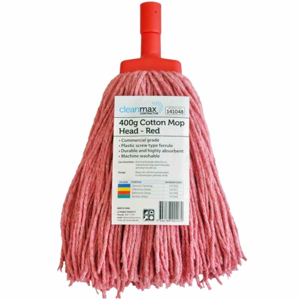 Cleanmax Contractor Red 400g Cotton Mop Head